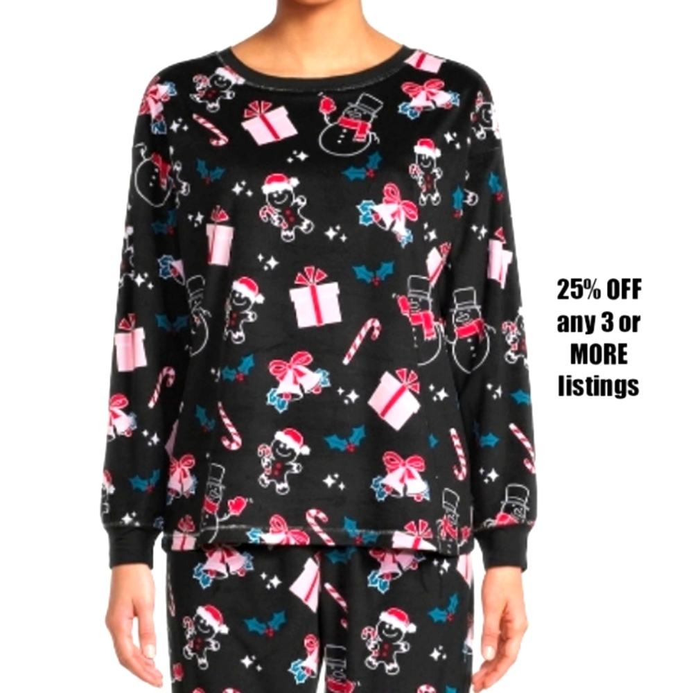 Pajama Loungewear Size Large Holiday Pj's  Fleece Warm Cozy Longsleeve Sleepwear
